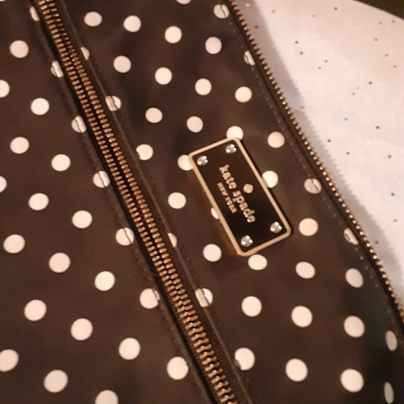 SOLD Kate Spade Cross Body Bag Black and white Polka-dots - Picture 4 of 7